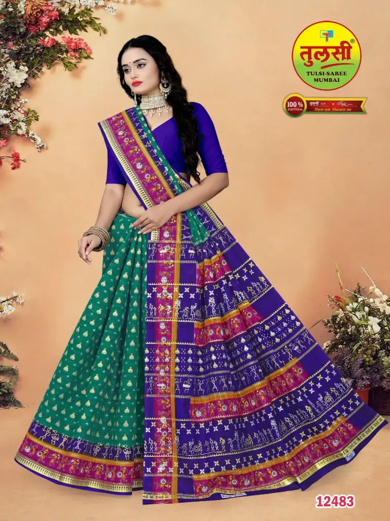 [12483] Tulsi Pure Cotton Mulmul (Medium Soft) Saree 1200
