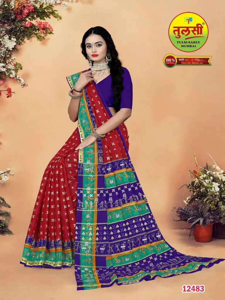 [1263] Tulsi Pure Cotton Mulmul (Medium Soft) Saree 1200