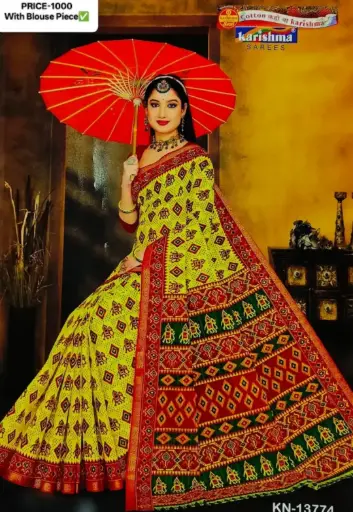Karishma Rangolee Pari Cotton Saree KN-13774