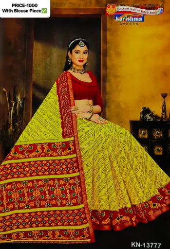Karishma Rangolee Pari Cotton Saree KN-13777